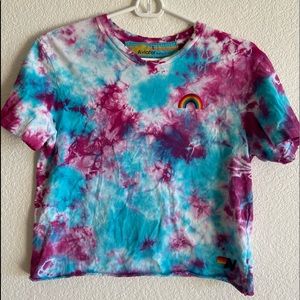 Aviator Nation crop top tee tie die Size Small